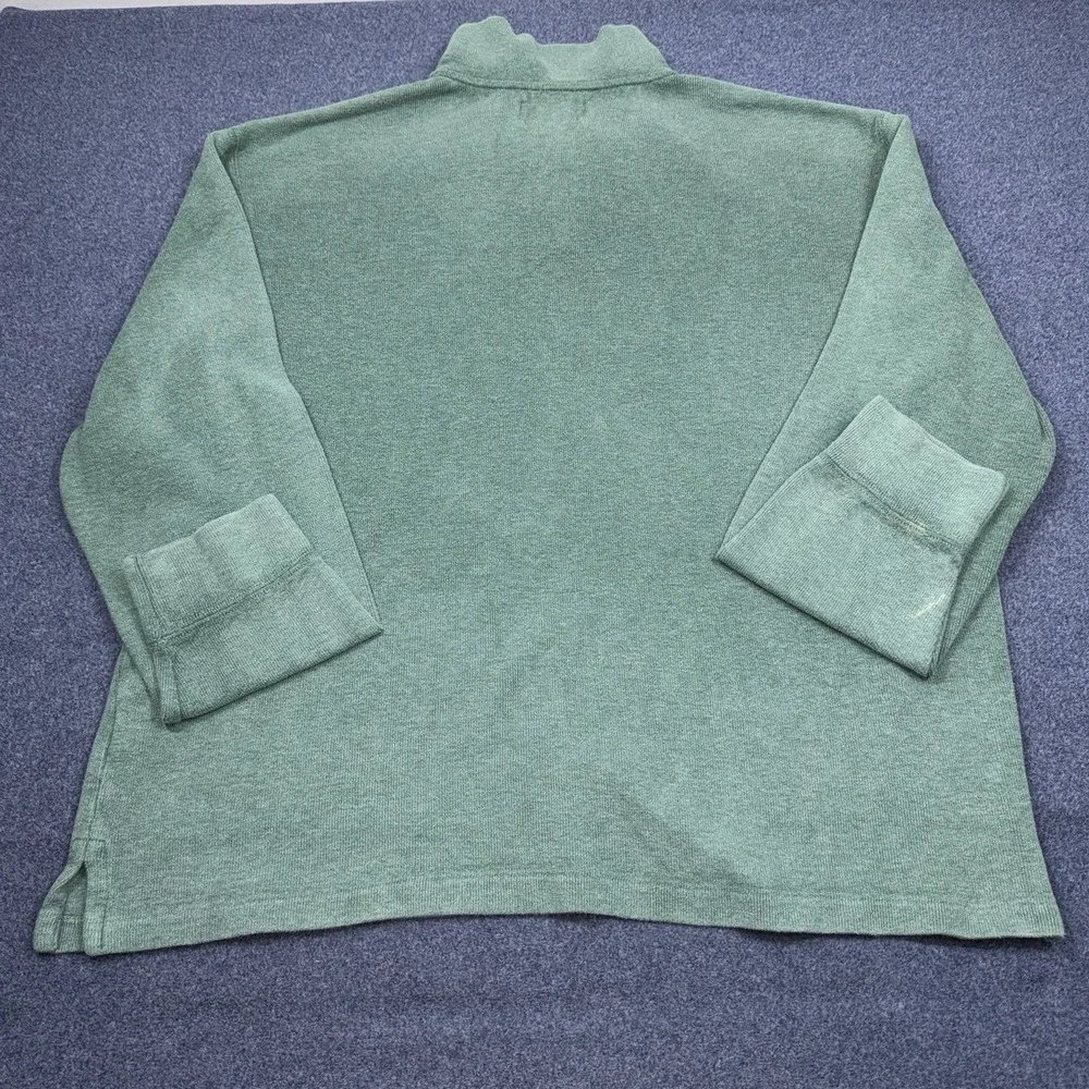 Vtg Polo Ralph Lauren Mens Sweater XL Green Quarter Zip Pony Preppy Estate Rib